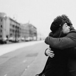 Monochrome photo of couple hugging each other 3692605 copy