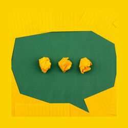 Yellow and green paper speech bubble 1 Photo by volodymyr hryshchenko unsplash