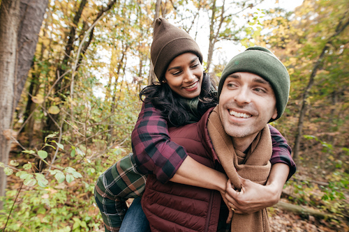 Camping as a couple in autumn